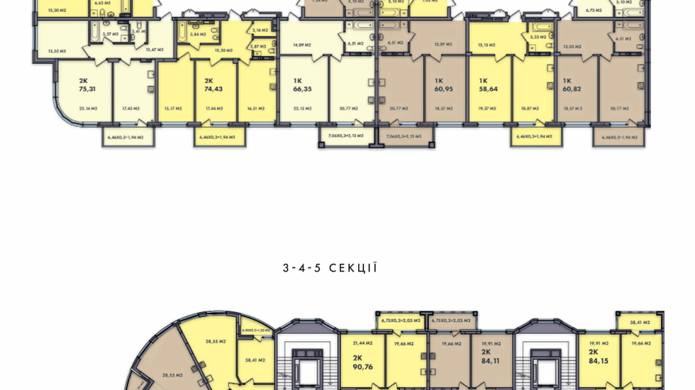 Планировки 52 Жемчужина типовой этаж 1
