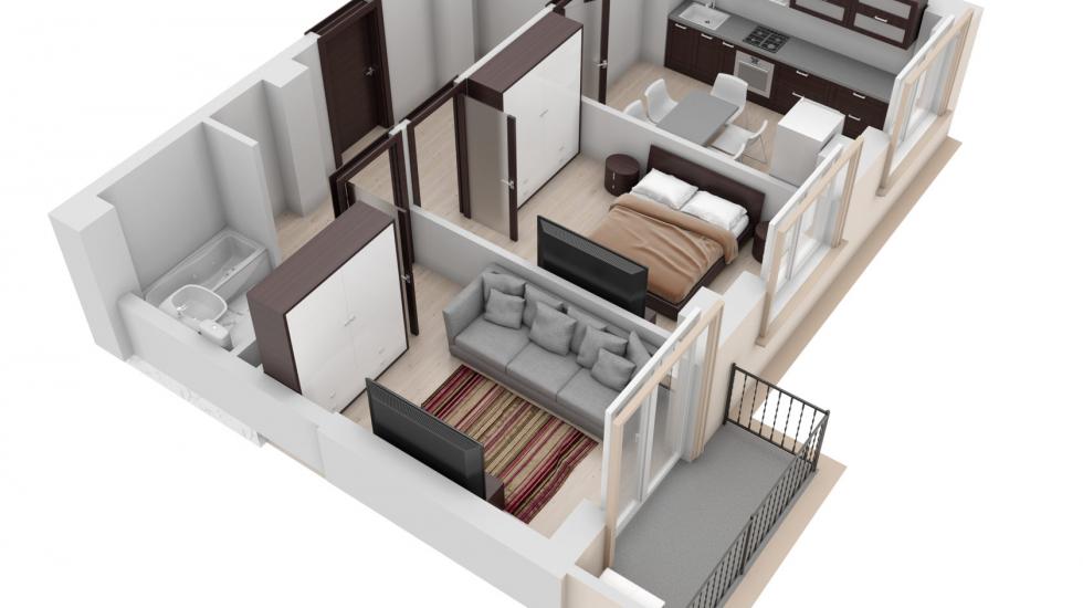 ЖК Comfort Hall типовая планировка двухкомнатной квартиры типа 1
