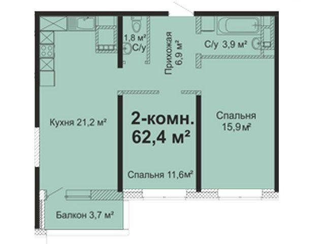 Продам свою квартиру 62,4 кв.м. в новом жилом комплексе «Скай Сити» фото 3