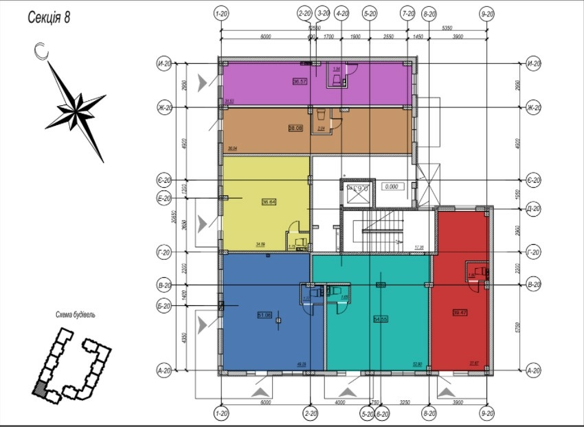Типовая планировка 1 этажа ЖК Меридиан 