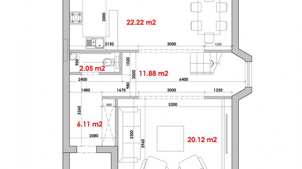 план 1 этажа дуплекса, площадью 125 кв.м. — Ж.М.