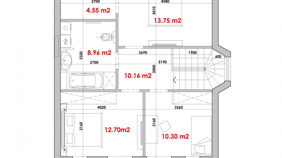 план 2 этажа дуплекса, площадью 125 кв.м. — Ж.М.