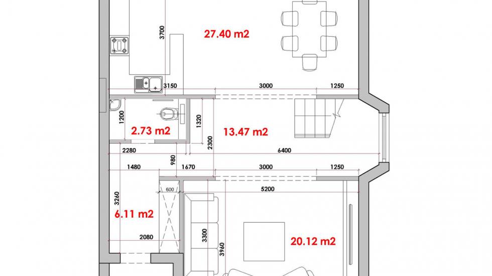 план 1 этажа дуплекса, площадью 222 кв.м. — Ж.М.