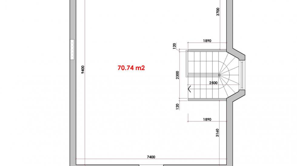 план 3 (мансардного) этажа дуплекса, площадью 222 кв.м. — Ж.М.